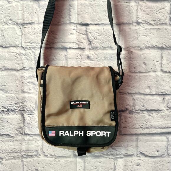 90s Polo Sport Polo Ralph Lauren Tan Shoulder Bag - Picture 1 of 6